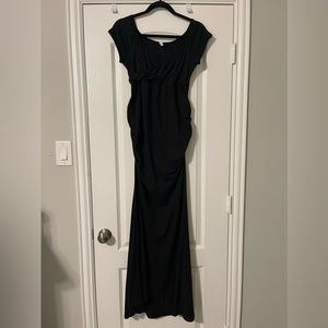 PinkBlush Black Off Shoulder Wrap Maternity Photoshoot Gown/Dress